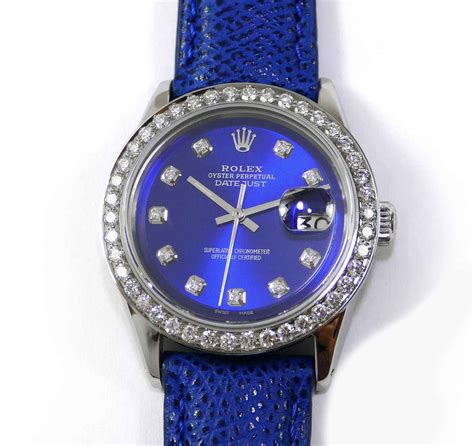 rolex blue face diamond bezel